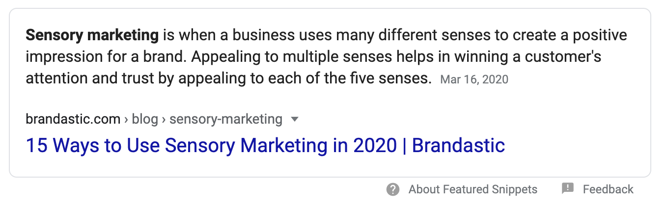 what is a featured snippet
